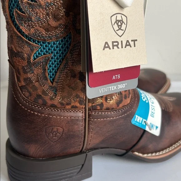 Ariat Women’s Pinto VentTEK 360 Western Wide Square Toe Brown Boots NWT in Box - Picture 7 of 11